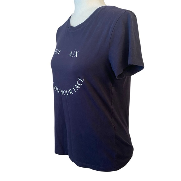 Armani Exchange Smiley Face Logo Womens T-shirt - Picture 2 of 6
